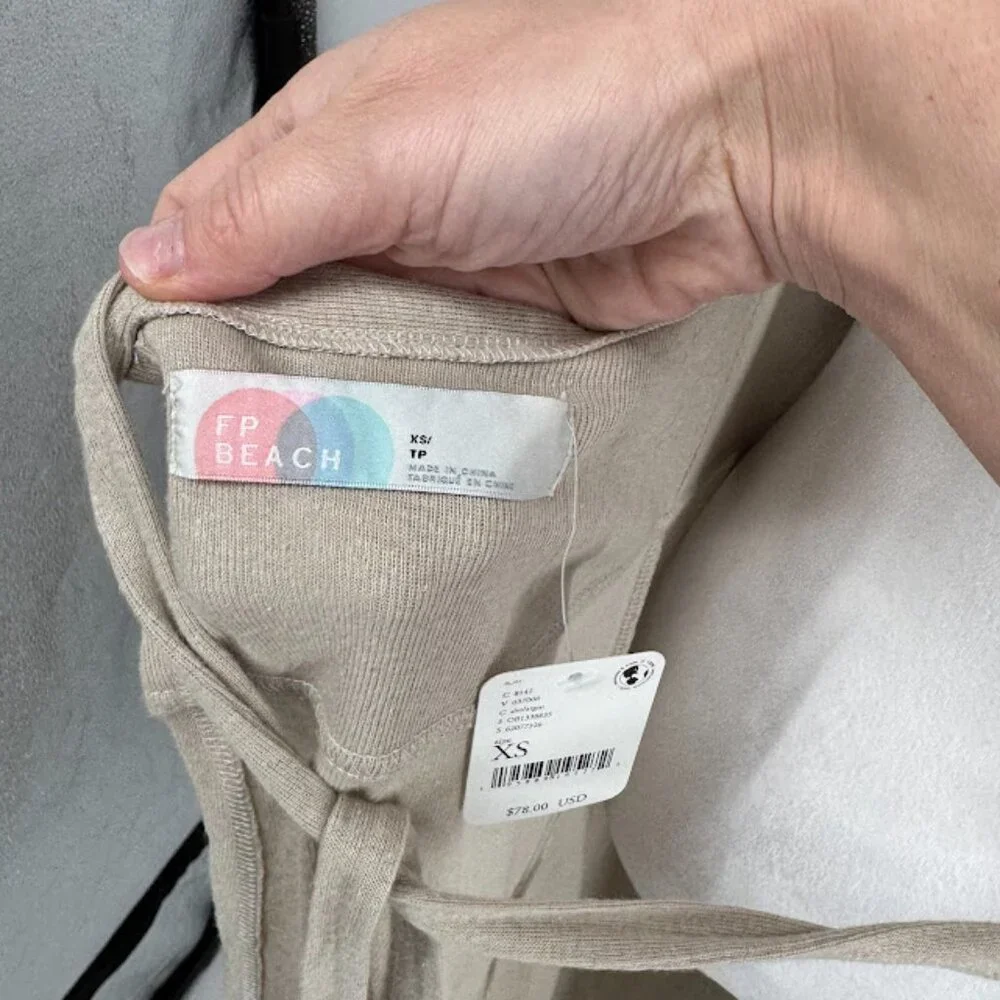 FP Beach Free People Tan Halter Cooper Midi Dress Size XS NWT - Picture 8 of 10